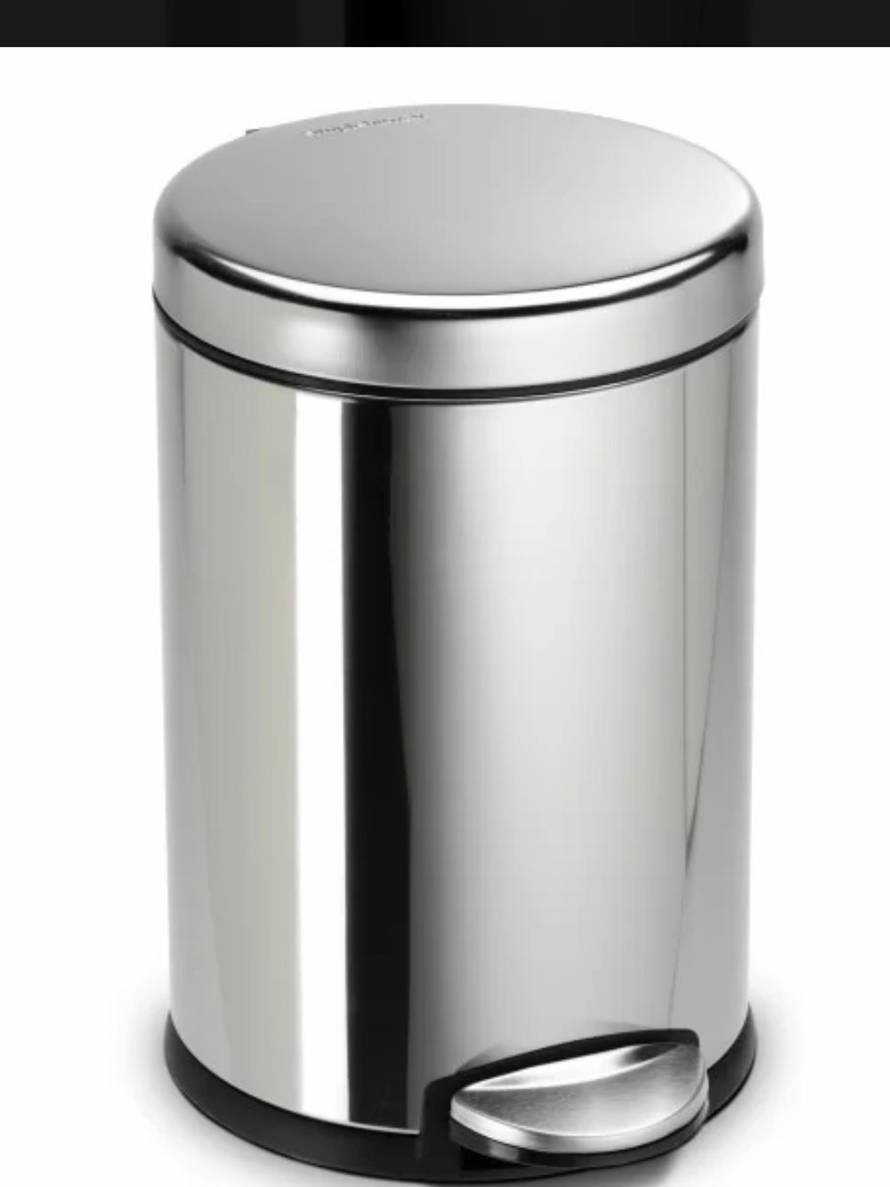 simplehuman Stainless Steel Round Step Trash Can - Silver
